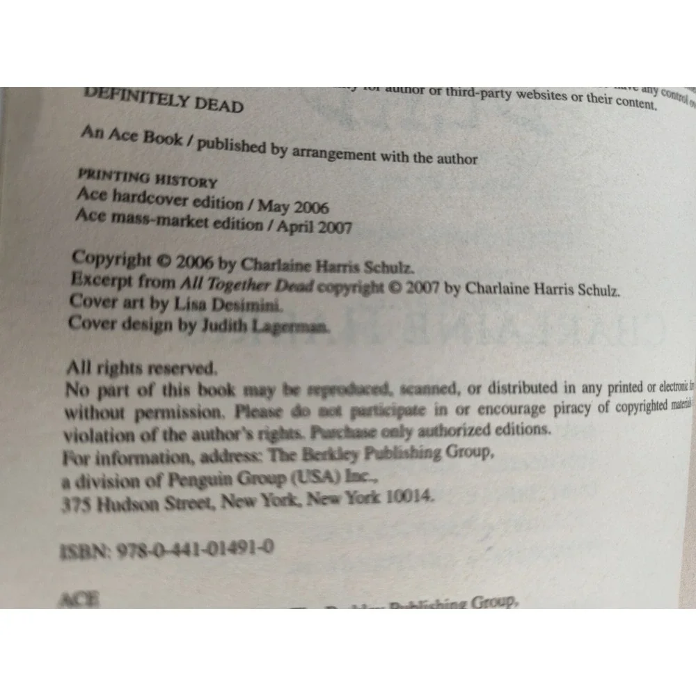 Set-8 Charlaine Harris Vampire Series BOOKS‎ Exciting '02-'10 B55.4GA1829.30